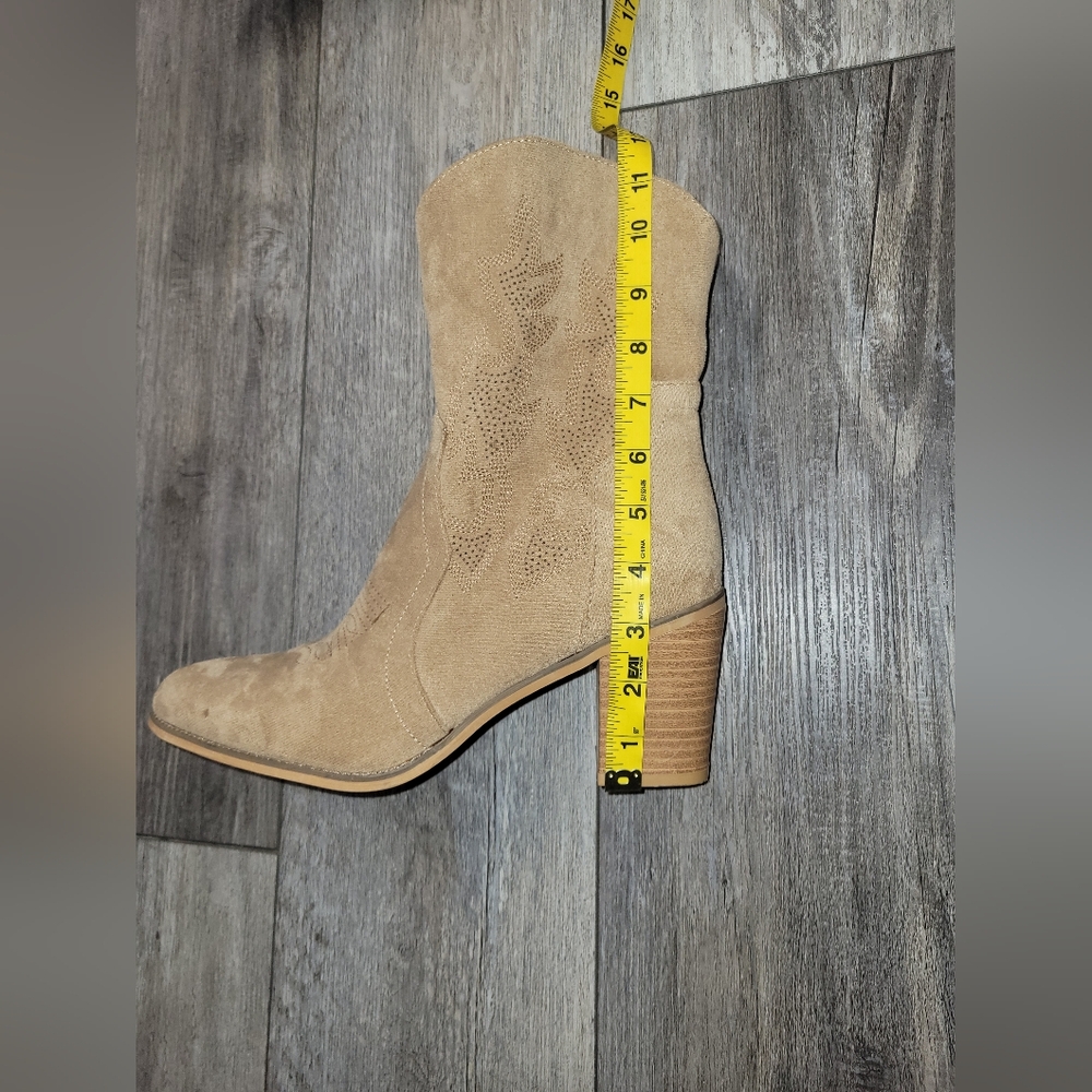 Tan Suede Ankle Boots - Picture 6 of 7